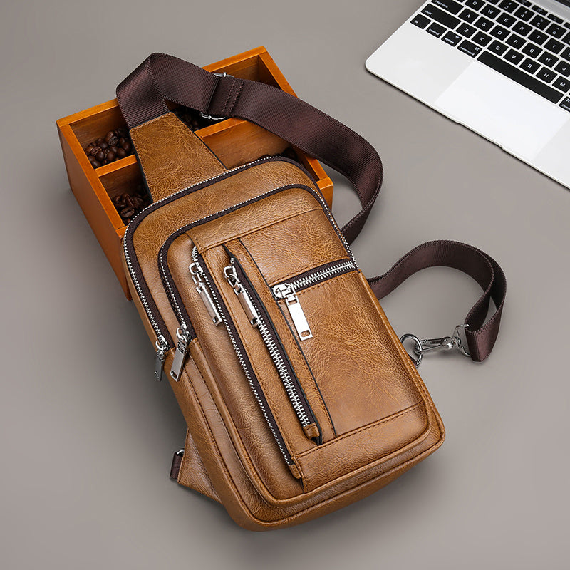 High-quality PU Material Chest Bag - Valentine's Day Gift for Men