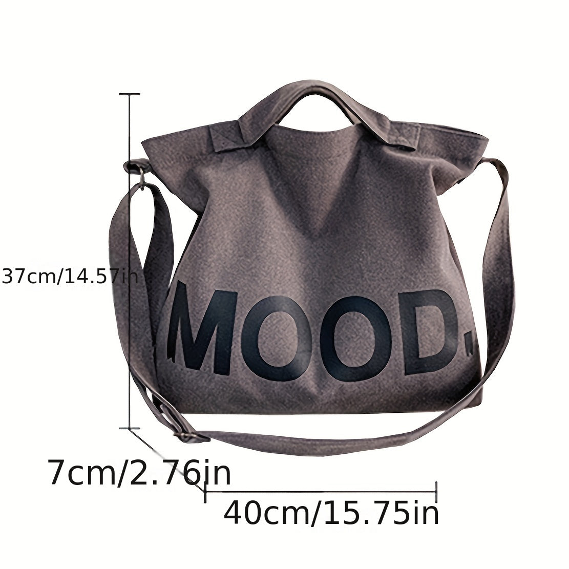 Casual Letter Canvas Shoulder Bag - Fashion Large Capacity Crossbody Tote